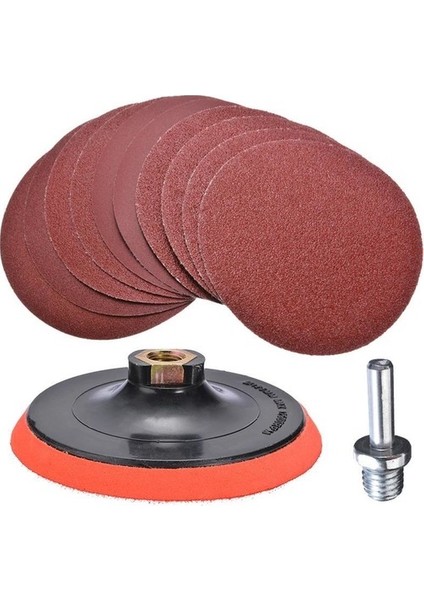 Cırt Zımpara Seti + Matkap Aparatı 115 mm 10 Parça