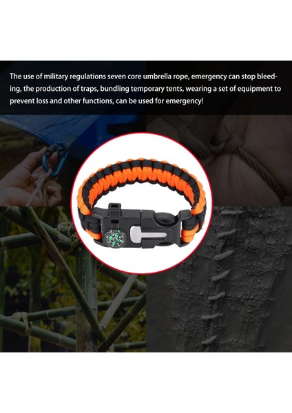 Hayatta Kalma Paracord Bilezik Çakmaktaşı Ateşleyici Düdük Pusula Aracı Au (Yurt Dışından) fiyatları