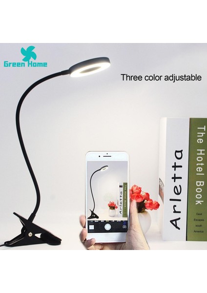 Yeşil Ev Gece Lambası Ayarlanabilir Parlaklık LED Kelepçe Masa Okuma Işığı (Yurt Dışından) modelleri