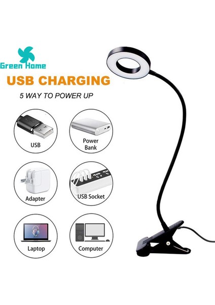 Yeşil Ev Gece Lambası Ayarlanabilir Parlaklık LED Kelepçe Masa Okuma Işığı (Yurt Dışından) fırsatları