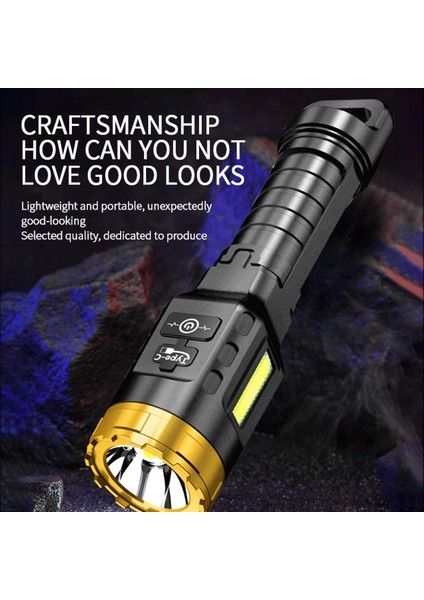 Dış Mekan LED Çok Fonksiyonlu Cob Yan Işık Taşınabilir El Feneri Açık Taşınabilir LED Gece El Feneri Çalışma Torch LED Gece Işıkları Kamp Yürüyüş Çalışma Için (Yurt Dışından)