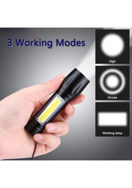 Vimite Güçlü El Feneri Açık Su Geçirmez Taşınabilir USB Şarj Edilebilir LED Flaş Işık Ev Acil Durum Lambası (Yurt Dışından) fırsatları