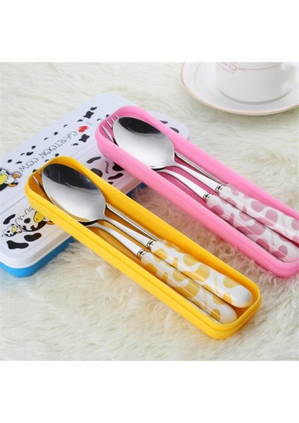[eğlenceli Canlı] Bebek Çocuk Sevimli Çatal Kaşık Çatal Bıçak Kaşık Seti Karikatür Seramik Saplı Paslanmaz Çelik Çocuk Çubuklarını Çatal Çatal Taşınabilir Sofra (Yurt Dışından) fiyatları