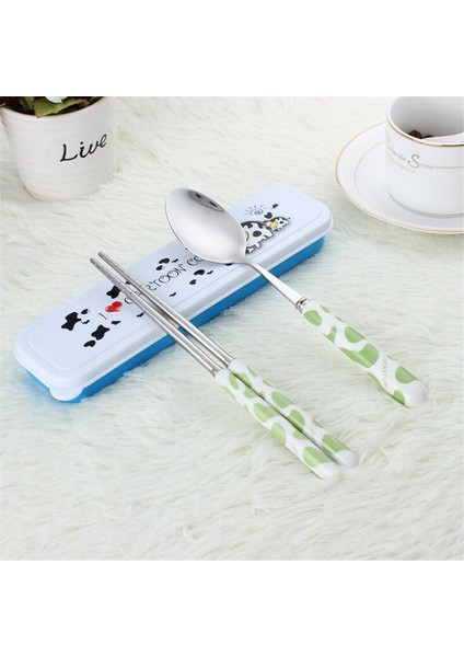 [eğlenceli Canlı] Bebek Çocuk Sevimli Çatal Kaşık Çatal Bıçak Kaşık Seti Karikatür Seramik Saplı Paslanmaz Çelik Çocuk Çubuklarını Çatal Çatal Taşınabilir Sofra (Yurt Dışından) indirimleri