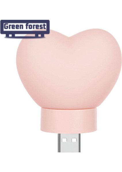 Yeşil Orman Kalp Gece Lambası Er Ücretsiz Manyetik Aşk Kalp USB Gece Lambası Masa Dekorasyon (Yurt Dışından) fırsatları