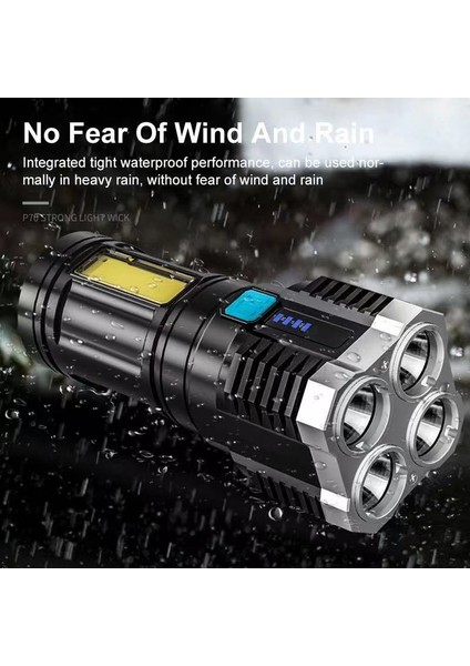 【rongcai】 P1000 Süper Parlak LED El Feneri, Çok Fonksiyonlu Şarj Edilebilir Işık, Güç Disp'li Cob Yan Işık (Yurt Dışından) modelleri