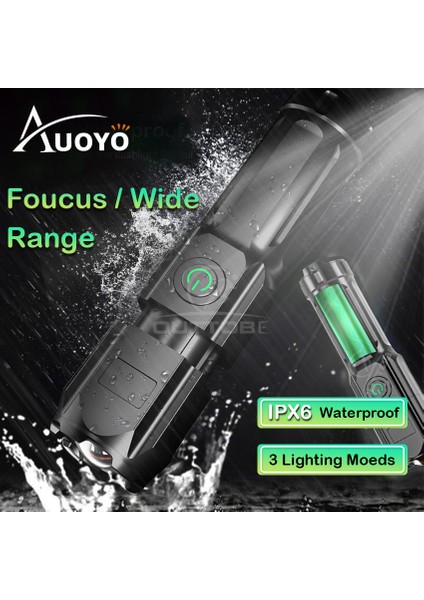 Auoyo Güçlü Işık T6 Penlight Su Geçirmez Parlak LED Işık Torch Işık Torchlight Zoom (Yurt Dışından) modelleri