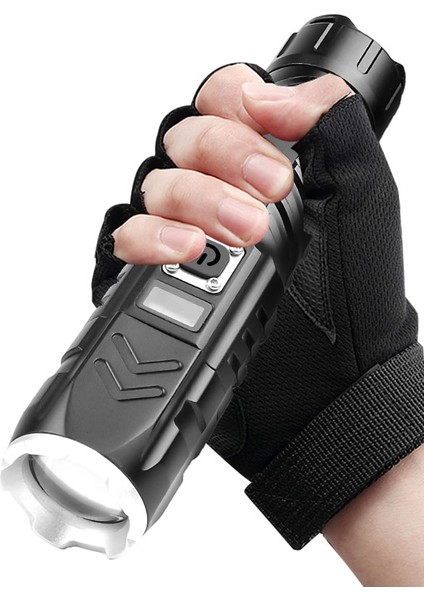 XHP90 LED El Feneri 4 Mod Ayarlanabilir Güçlü USB Şarj Edilebilir Su Geçirmez Zoom El Işığı (Yurt Dışından) modelleri