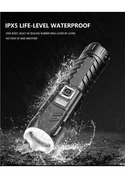 XHP90 LED El Feneri 4 Mod Ayarlanabilir Güçlü USB Şarj Edilebilir Su Geçirmez Zoom El Işığı (Yurt Dışından) fırsatları