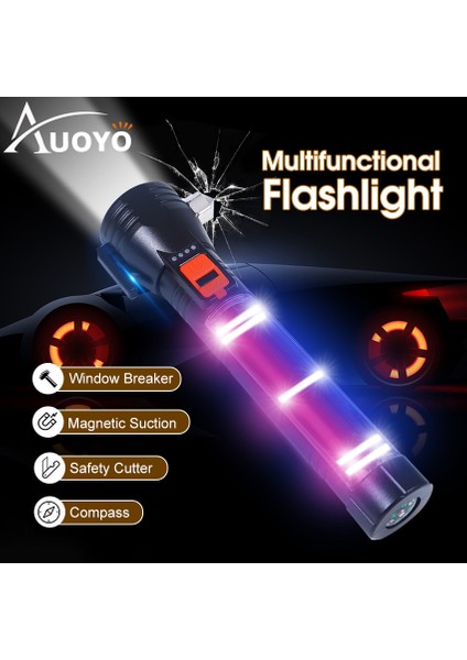 Outtobe Işık Çok Fonksiyonlu Işık Süper Parlak Işık Su Geçirmez Işık Dış Mekan Feneri Taşınabilir Ev Lambası Pencere Kırıcılı Penlight Manyetik Emme Güvenlik Kesici Pusula (Yurt Dışından) fiyatları