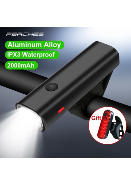 Bisiklet Işığı Yağmur Geçirmez Ön Işık + Arka Lambaları Seti USB Şarj Edilebilir LED 2000MAH Mtb Ön Lamba Far Alüminyum Ultralight El Feneri Bisiklet Işığı (Yurt Dışından) fiyatları