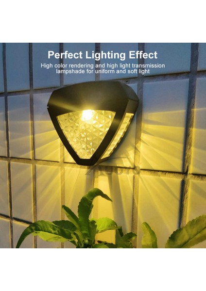 Auoyo 2led Güneş Duvar Işık Açık Güneş Bahçe Işık Güneş LED Su Geçirmez Duvar Lambası Çit Işıkları Aplik Lambası Ev Yard Koridor Villa Veranda Dekorasyon (Yurt Dışından) modelleri