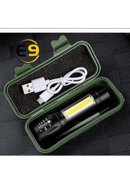 【ayak Izi】 Dış Mekan Taşınabilir 2'si 1 Arada Cob El Feneri Kalem Şeklinde El Feneri Flaş (Yurt Dışından)