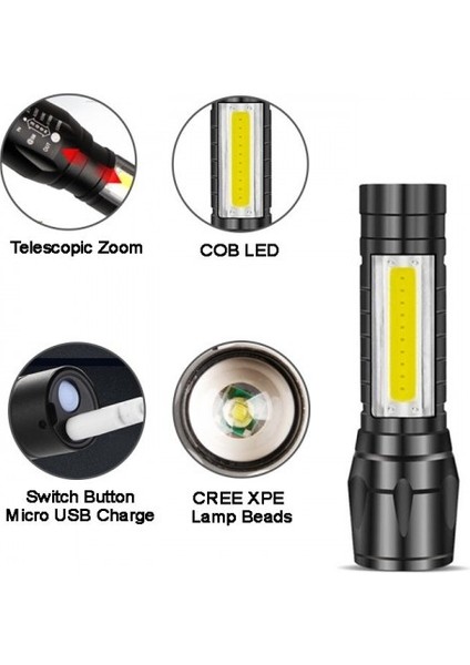 【ayak Izi】 Dış Mekan Taşınabilir 2'si 1 Arada Cob El Feneri Kalem Şeklinde El Feneri Flaş (Yurt Dışından) modelleri