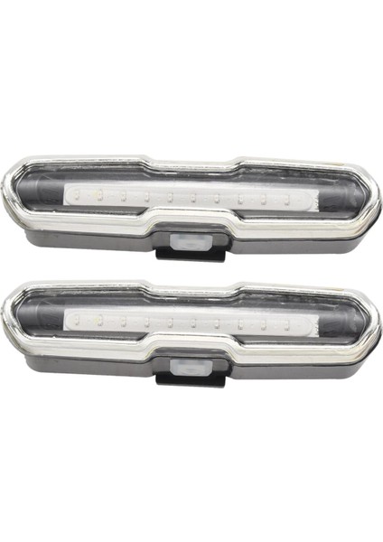 2x LED Bisiklet Kuyruk Işığı Kırmızı ve Mavi USB Şarj Edilebilir Su Geçirmez Süper Parlak Çok Amaçlı Acil Durum Işığı (Yurt Dışından)