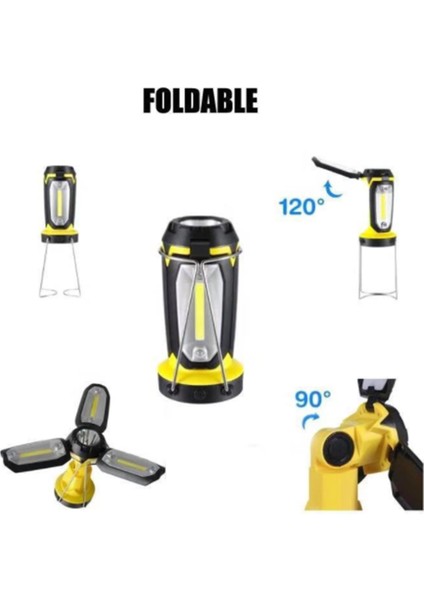 Güçlü LED El Feneri Kamp Yürüyüş Acil Durum Çok Fonksiyonlu Şarj Edilebilir Deforme Edilebilir Aydınlatma Sarı - Sarı (Yurt Dışından) fırsatları