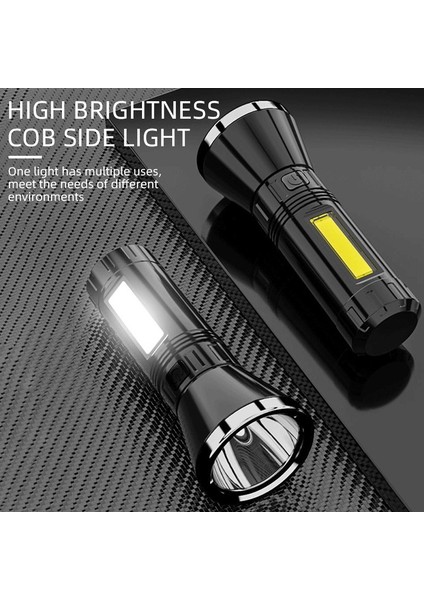 Yan Işıklı Süper Parlak El Feneri Projektör Dış Aydınlatma Abs Güçlü LED Işık Taşınabilir Ev Dahili Pil USB Şarj Edilebilir Kamp Yürüyüş Balıkçılık Için Çok Fonksiyonlu Işık (Yurt Dışından) indirimleri