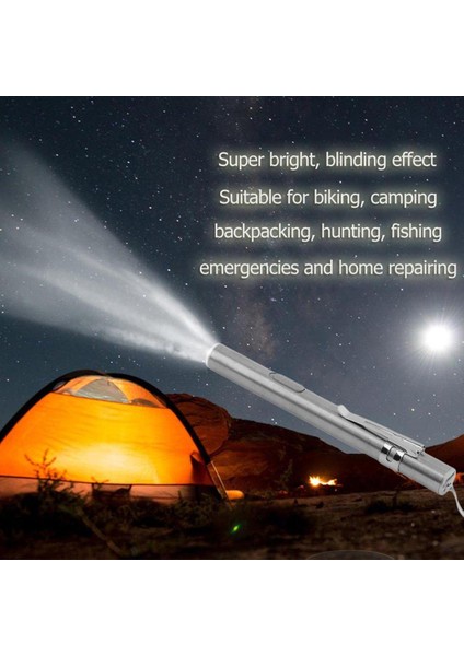 Ef USB Şarj Edilebilir LED El Feneri Güçlü Mini Fener Su Geçirmez Tasarım (Yurt Dışından)