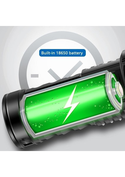 Yeni Stil 4led El Feneri Mini Taşınabilir Lamba Dahili 1200MA 18650 Pil USB Şarj Edilebilir Cob LED El Feneri (Yurt Dışından) indirimleri