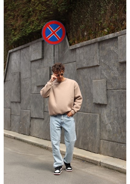 Erkek Mavi Yıkamalı Baggy Pantolon modelleri