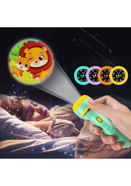 [yeni Ürün] Çocuk Projektör Işığı El Feneri Karikatür Hayvan Dinozor Uyku Hikayesi Gece Resim Işığı Öğrenme Komik Eğitim Oyuncaklar # P4 (Yurt Dışından) indirimleri