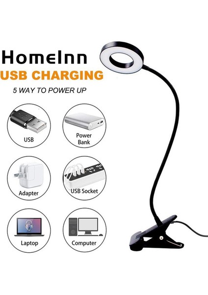 Homeınn Doldurma Işığı Üç Dişli Klipsli LED Masa Lambası Selfie Doldurma Işığı (Yurt Dışından) fırsatları