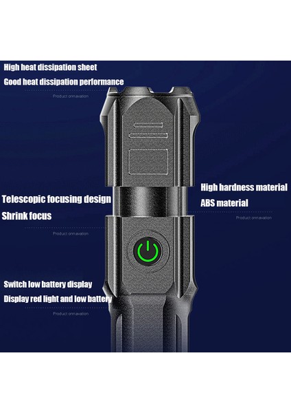 El Feneri Güçlü Işık Şarj Edilebilir Zoom Dev Parlak Xenon Özel Kuvvetler Ev Açık Taşınabilir LED Işıklı El Feneri (Yurt Dışından) modelleri