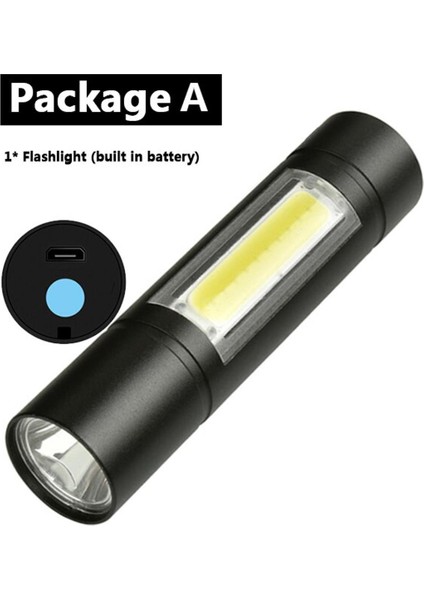 Xp-G Q5 Dahili Pil Penlight Zoom LED El Feneri Torch Lambası Su Geçirmez Darbeye Dayanıklı, Sert Ampuller-Sabit Odak (Yurt Dışından)