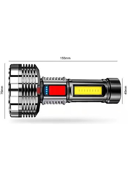 【rongcai】 9led Yüksek Güçlü El Feneri USB Şarj Edilebilir Dış Aydınlatma Kamp Balıkçılık (Yurt Dışından) fiyatları