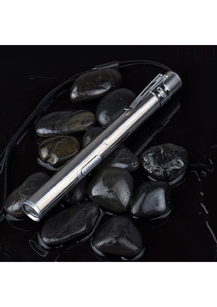 [rongcai] [hazır Stok] Paslanmaz Çelik Mini LED El Feneri Klipsli Şarj Edilebilir USB Şarjı (Yurt Dışından) indirimleri