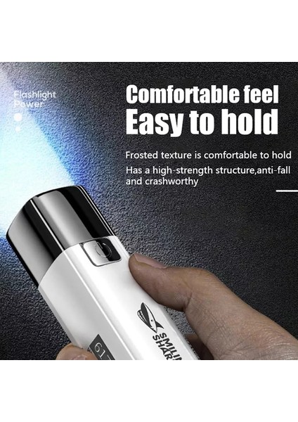 [fun Lıve] LED Güçlü Işık Şarj Hazinesi El Feneri USB Şarj Edilebilir Mini Taşınabilir Ultra Parlak Ev Uzun Menzilli Dış Aydınlatma (Yurt Dışından)