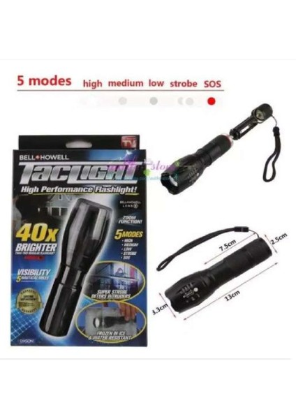 【rongcai】 Yüksek Güçlü Askeri Sınıf Taktik El Feneri Taclight 40X Daha Parlak (Yurt Dışından) fiyatları