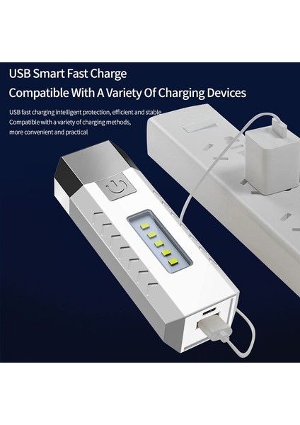 * LED + 5 * Cob ile Şarj Edilebilir Mini El Feneri Güçlü El Feneri Dış Aydınlatma Lambası (Yurt Dışından) modelleri
