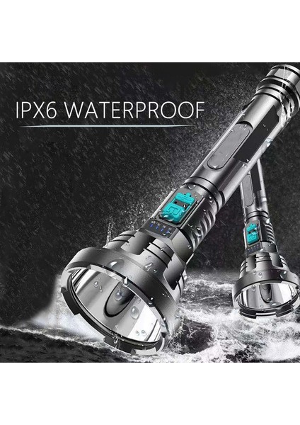 Süper Güçlü LED El Fenerleri USB Şarj Edilebilir Su Geçirmez Lamba Pil Ekran Şarj Kablosu ile Güçlü Işık (Yurt Dışından) indirimleri