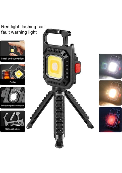 Mini LED El Feneri Çalışma Işığı Taşınabilir Cob Cep El Feneri Anahtarlıklar USB Şarj Edilebilir Açık Kamp Lambası Standı ile (Yurt Dışından)