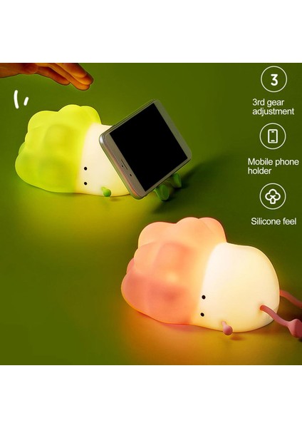 Yeşil Ev Gece Lambası Parlaklık Ayarlanabilir USB Şarj Lahana LED Gece Lambası Dekor (Yurt Dışından)