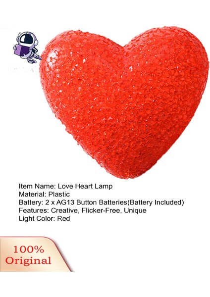 Grebest LED Gece Lambası Titreşimsiz 3D Aşk Kalp LED Gece Lambası Düğün Süsleme (Yurt Dışından) modelleri