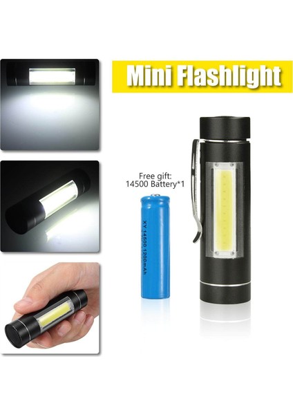 Zoom 10000 Lm Q5 + Cob LED Mini El Feneri 14500 4 Modlu Cep Feneri (Yurt Dışından) modelleri