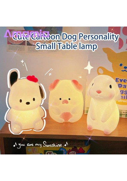 Amamia Masa Lambası Yumuşak Aydınlatma Tavşan LED Gece Lambası Köpek Gece Lambası Dekor (Yurt Dışından)