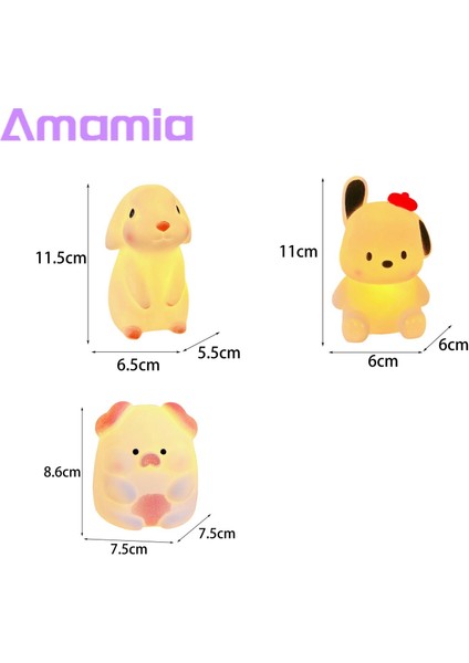 Amamia Masa Lambası Yumuşak Aydınlatma Tavşan LED Gece Lambası Köpek Gece Lambası Dekor (Yurt Dışından) fiyatları