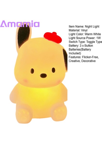 Amamia Masa Lambası Yumuşak Aydınlatma Tavşan LED Gece Lambası Köpek Gece Lambası Dekor (Yurt Dışından) fırsatları