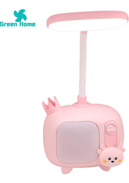 Yeşil Ev LED Okuma Işığı Titreşimsiz USB Şarj Karikatür Kısılabilir LED Okuma Işığı (Yurt Dışından)