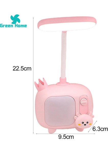 Yeşil Ev LED Okuma Işığı Titreşimsiz USB Şarj Karikatür Kısılabilir LED Okuma Işığı (Yurt Dışından)