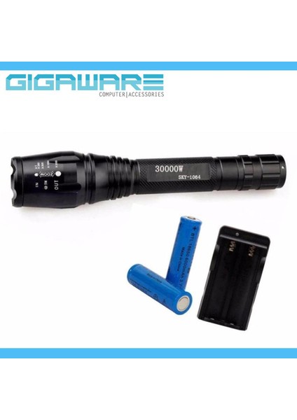 【rongcai】 Ultra Parlak Cree Xml T6 LED Zoom El Feneri Su Sıçramasına Dayanıklı (Yurt Dışından)