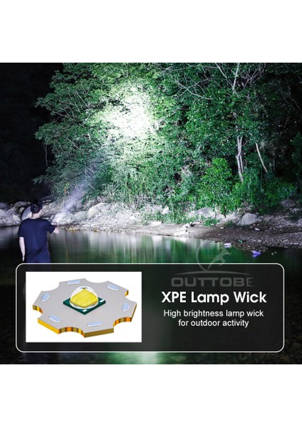Outtobe Mini Işık LED Torch Işığı Zumlanabilir Dış Mekan Işığı Mini Şarj Edilebilir LED Işık Cep Boyutunda Su Geçirmez Işık Güçlü Işık Yürüyüş Avcılık Için Uzun Mesafe (Yurt Dışından)