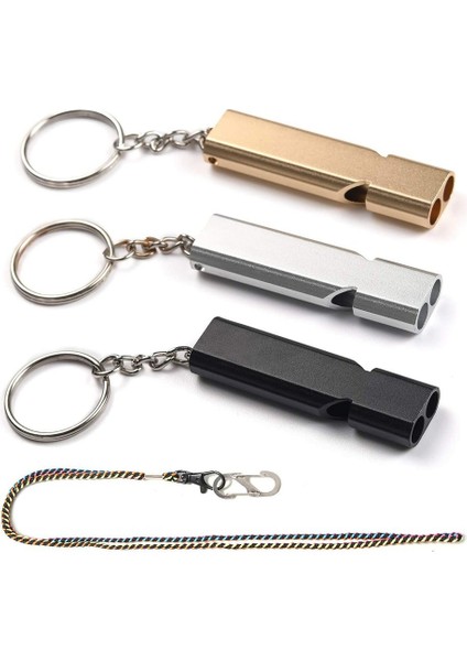 3 Adet Açık Düz Metal Çift Frekanslı Imdat Düdüğü Çift Tüp (Yurt Dışından) fiyatları