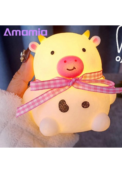 Amamia Karikatür Inek Lambası Göze Çarpan Olmayan Karikatür Inek Tarzı Pille Çalışan LED Gece Lambası (Yurt Dışından) fırsatları
