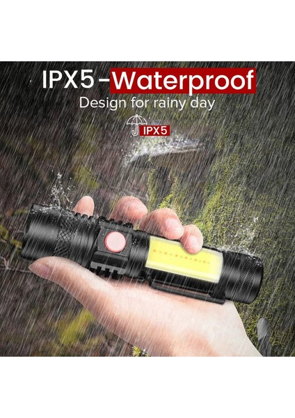 Araba El Feneri-1 x LED Şarj Edilebilir El Feneri 1 x USB Kablosu-Siyah (Yurt Dışından) fırsatları