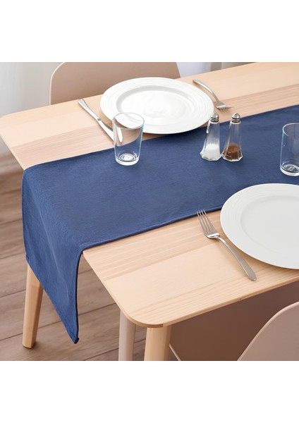 Premium Runner Masa Örtüsü Indigo Mavi Runner 40x150 cm
