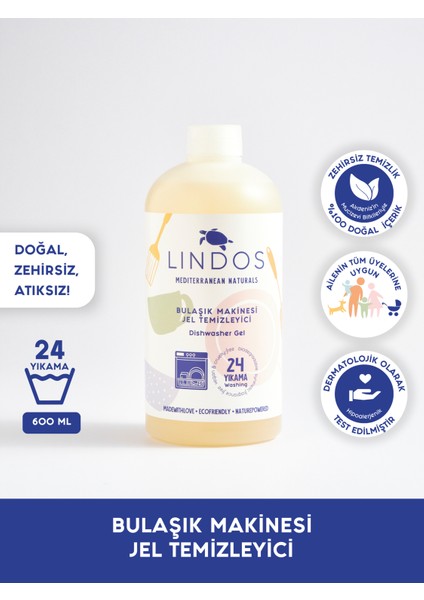 Bitkisel Bulaşık Makinesi Sabunu %100 Doğal Jel Deterjan- 600 ml